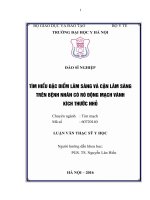 Tìm hiểu đặc điểm lâm sàng và cận lâm sàng trên bệnh nhân có rò động mạch vành kích thước nhỏ 