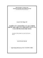 Nghiên cứu ảnh hưởng của quá trình nhúng nhựa đến các tính chất cơ lý của vải lưới polyeste dệt xoắn 