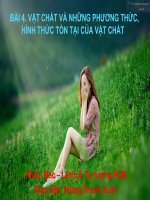 Vật chất và những phương thức, hình thức tồn tại của vật chất