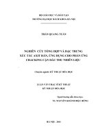 Nghiên cứu tổng hợp và đặc trưng xúc tác axit rắn, ứng dụng cho phản ứng cracking cặn dầu thu nhiên liệ 