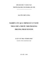 Nghiên cứu quá trình xử lý nước thải chứa thuốc nhuộm bằng phương pháp fentơnnghiên cứu quá trình xử lý nước thải chứa thuốc nhuộm bằng phương pháp fentơn 