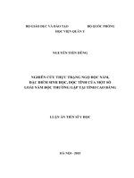 Nghiên cứu thực trạng ngộ độc nấm, đặc điểm sinh học, độc tính của một số loài nấm độc thường gặp tại tỉnh Cao Bằng (LA tiến sĩ)