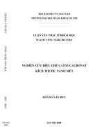 Nghiên cứu điều chế canxi cacbonat kích thước nano mét 