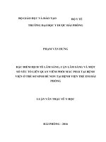 ĐẶC điểm DỊCH tễ lâm SÀNG, cận lâm SÀNG và một số yếu tố LIÊN QUAN VIÊM PHỔI mắc PHẢI tại BỆNH VIỆN ở TRẺ sơ SINH đẻ NON tại BỆNH VIỆN TRẺ EM hải PHÒNG 