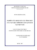 Nghiên cứu khảo sát các tính chất của vật liệu chính để làm cặp sách tại 