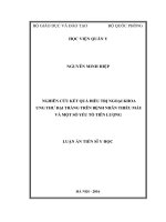 Nghiên cứu kết quả điều trị ngoại khoa ung thư đại tràng trên bệnh nhân thiếu máu và một số yếu tố tiên lượng (LA tiến sĩ)