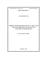 Nghiên cứu biến đổi kích thước và chức năng nhĩ trái ở bệnh nhân tăng huyết áp bằng siêu âm Doppler tim (LA tiến sĩ)