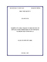 Nghiên cứu thực trạng và một số yếu tố liên quan đến nhiễm khuẩn vết mổ bụng tại bệnh viện tỉnh Sơn La (LA tiến sĩ)