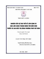 Nghiên cứu sự thay đổi về lâm sàng và cận lâm sàng ở bệnh nhân tim bẩm sinh trước và sau điều trị bằng phương pháp rút máu 
