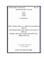 Thực trạng lệch lạc khớp cắn và một số yếu tố liên quan đến ở học sinh 8 10 tuổi tại một số trường tiểu học, thành phố việt trì, tỉnh phú thọ 