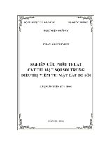 NGHIÊN CỨU PHẪU THUẬT CẮT TÚI MẬT NỘI SOI TRONG ĐIỀU TRỊ VIÊM TÚI MẬT CẤP DO SỎI (LA tiến sĩ)