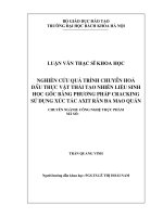 Nghiên cứu quá trình chuyển hóa dầu thực vật thải tạo nhiên liệu sinh học gốc bằng phương pháp cracking sử dụng xúc tác axit rắn đa mao quản 