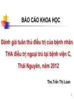 Đánh giá tuân thủ điều trị của bệnh nhân THA điều trị ngoại trú