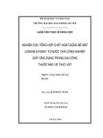 Nghiên cứu tổng hợp chất hoạt động bề mặt lignosulfomat từ nước thải công nghiệp giấy ứng dụng trong gia công thuốc bảo vệ thực vật 