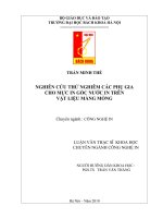 Nghiên cứu thử nghiệm các phụ gia cho mực in gốc nước in trên vật liệu màng mỏng 