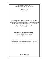 Khảo sát quá trình tách sắt từ quặng ilmenit hà tĩnh để làm nguyên liệu cho quá trình điều chế các hợp chất của titan 