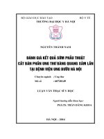 Đánh giá kết quả sớm phẫu thuật cắt bán phần ung thư bàng quang xâm lấn tại bệnh viện ung bướu hà nội 