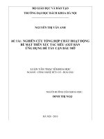 Nghiên cứu tổng hợp chất hoạt động bề mặt trên xúc tác siêu axit rắn, ứng dụng để tẩy cặn dầu mỡ 