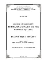 Chế tạo và nghiên cứu tính chất quang của các cấu trúc nano silic một chiều 