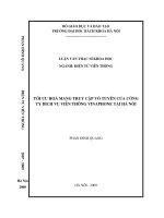 Tối ưu hóa mạng truy cập vô tuyến của công ty dịch vụ viễn thông vinaphone tại hà nội 