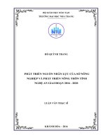 Phát triển nguồn nhân lực của sở nông nghiệp và phát triển nông thôn tỉnh nghệ an giai đoạn 2016 2020 