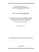 Ứng dụng của xử lý số tín hiệu trong phân tích và mã hoá tiếng nói 