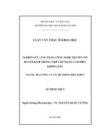 Nghiên cứu, ứng dụng công nghệ truyền tin bluetooth trong thiết kế mạng cảm biến không dây