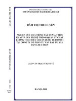 Nghiên cứu quá trình xây dựng, triển khai và duy trì hệ thống quản lý chất lượng theo tiêu chuẩn quốc tế ISO 9001 tại công ty cổ phần tư vấn đầu tư xây dựng bưu điện 