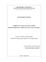 Nghiên cứu nâng cao chất lượng hệ điều khiển quá trình sản xuất axit sunfuric 