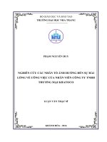 Nghiên cứu các nhân tố ảnh hưởng đến sự hài lòng về công việc của nhân viên công ty TNHH thương mại khatoco 