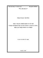 Thực trạng nhiễm khuẩn vết mổ ở một số bệnh viện tuyến tỉnh và trung ương, hiệu quả biện pháp can thiệp (LA tiến sĩ)