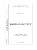 Nghiên cứu đặc tính và các yếu tố ảnh hưởng lên hệ số khuếch đại của bộ khuếch đại quang 