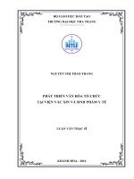 Phát triển văn hóa tổ chức tại viện vắcxin và sinh phẩm y tế 