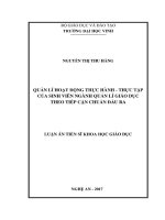 Quản lý hoạt động thực hành   thực tập của sinh viên ngành Quản lí giáo dục theo tiếp cận chuẩn đầu ra (LA tiến sĩ)