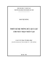 Thiết kế hệ thống rửa quả lọc cho máy thận nhân tạo
