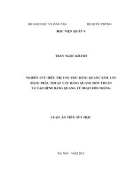 NGHIÊN CỨU ĐIỀU TRỊ UNG THƯ BÀNG QUANG XÂM LẤN BẰNG PHẪU THUẬT CẮT BÀNG QUANG ĐƠN THUẦN VÀ TẠO HÌNH BÀNG QUANG TỪ ĐOẠN HỒI TRÀNG (LA tiến sĩ)