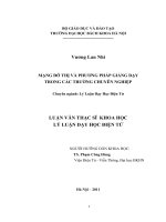 Mạng đô thị và phương pháp giảng dạy trong các trường chuyên nghiệp 