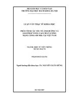 Phân tích các yếu tố ảnh hưởng và giải pháp nâng cao chất lượng mạng CDMA 450 MHz tại việt nam 