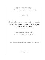Tối ưu hóa mạng truy nhập vô tuyến trong hệ thống thông tin di động công nghệ WCDMA 