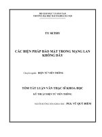 Các biện pháp bảo mật trong mạng LAN không dây 