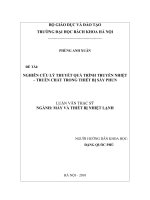 Nghiên cứu lý thuyết quá trình truyền nhiệt   truyền chất trong thiết bị sấy phun 