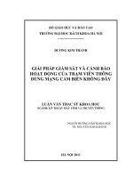 Giải pháp giám sát và cảnh báo hoạt động của trạm viễn thông dùng mạng cảm biến không dây 