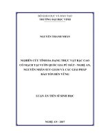 Nghiên cứu tính đa dạng thực vật bậc cao có mạch tại vườn quốc gia Pù Mát  Nghệ An, nguyên nhân suy giảm và các giải pháp bảo tồn bền vững (LA tiến sĩ)