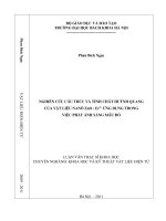 Nghiên cứu cấu trúc và tính chất huỳnh quang của vật liệu nano ZNOER3+ ứng dụng trong việc phát ánh sáng màu đỏ 