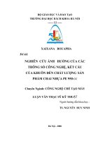 Nghiên cứu ảnh hưởng của các thông số công nghệ, kết cấu của khuôn đến chất lượng sản phẩm chai nhựa PE 950 cc 