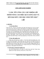 SKKN: “Nâng cao hiệu quả giảng dạy, rèn đạo đức cho học sinh qua công tác chủ nhiệm lớp”