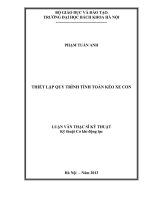 Thiết lập quy trình tính toán kéo xe con  