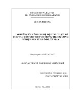 Nghiên cứu công nghệ dập thủy lực để chế tạo các chi tiết vỏ mỏng trong công nghiệp sản xuất ô tô, xe máy 