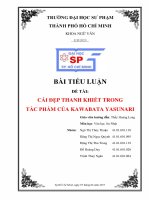 CÁI ĐẸP THANH KHIẾT TRONG  TÁC PHẨM CỦA KAWABATA YASUNARI