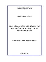 Quản lý hoạt động liên kết đào tạo của trường cao đẳng kỹ thuật với doanh nghiệp (LA tiến sĩ)